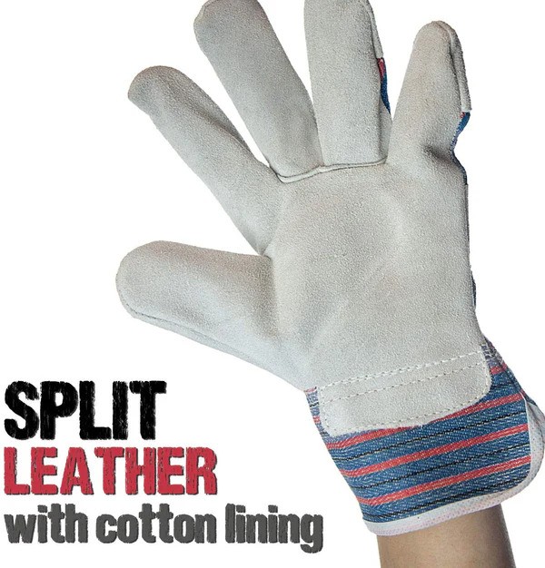 Economy Work Leather Safety Gloves for Construction